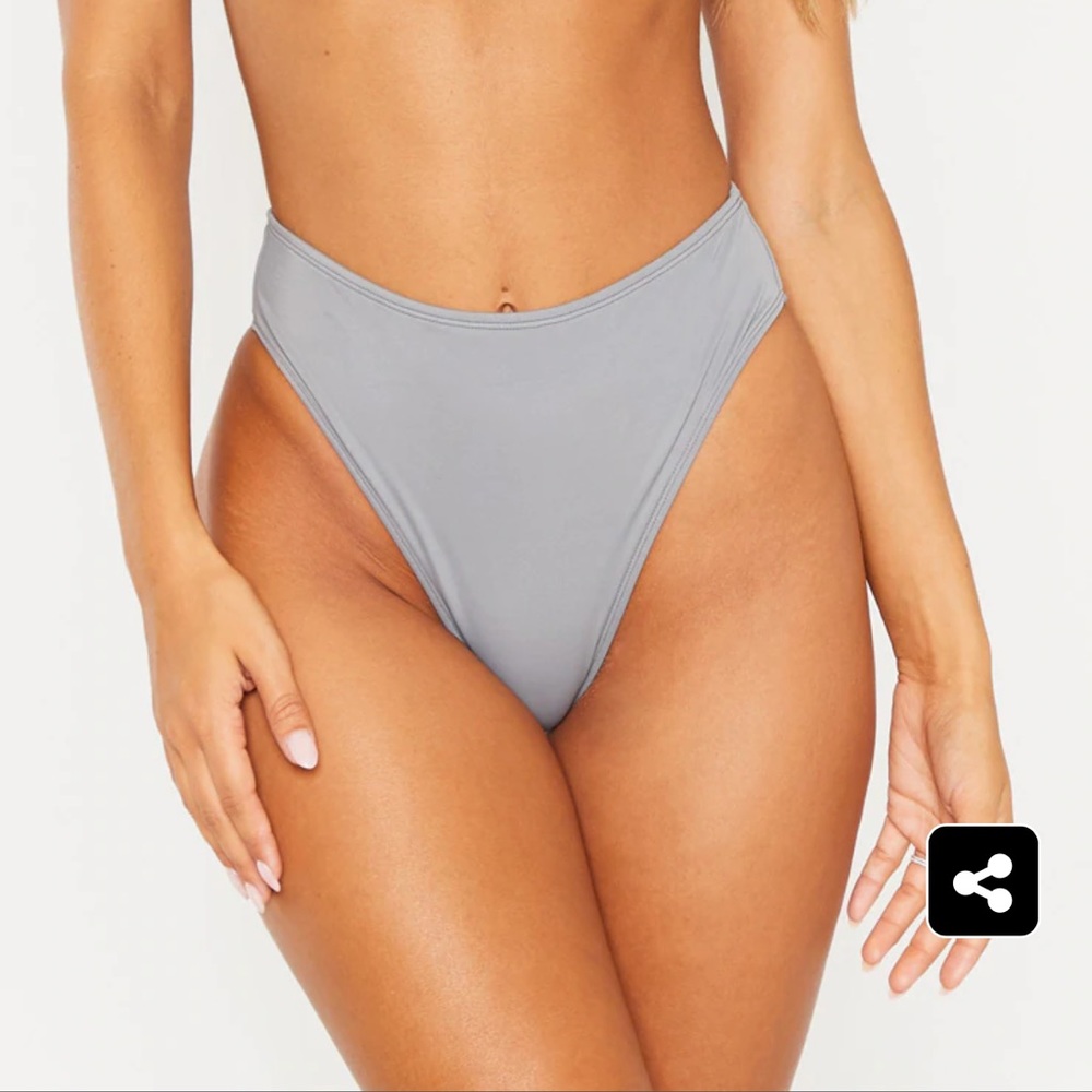 Charcoal high waist bikini bottom